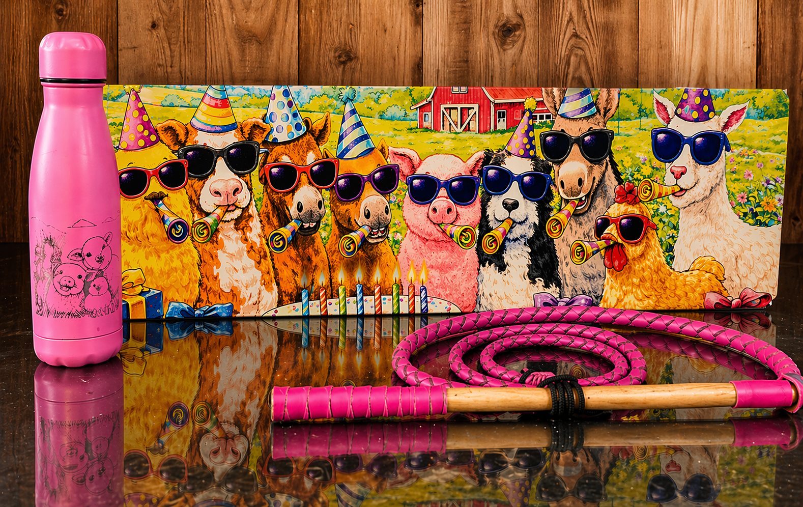 Childs pink whip present